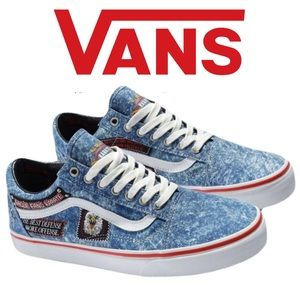 Vans Cobra Kai x Old Skool Mens 5.5 /Womens 7 Blue Eagle Fang Karate
